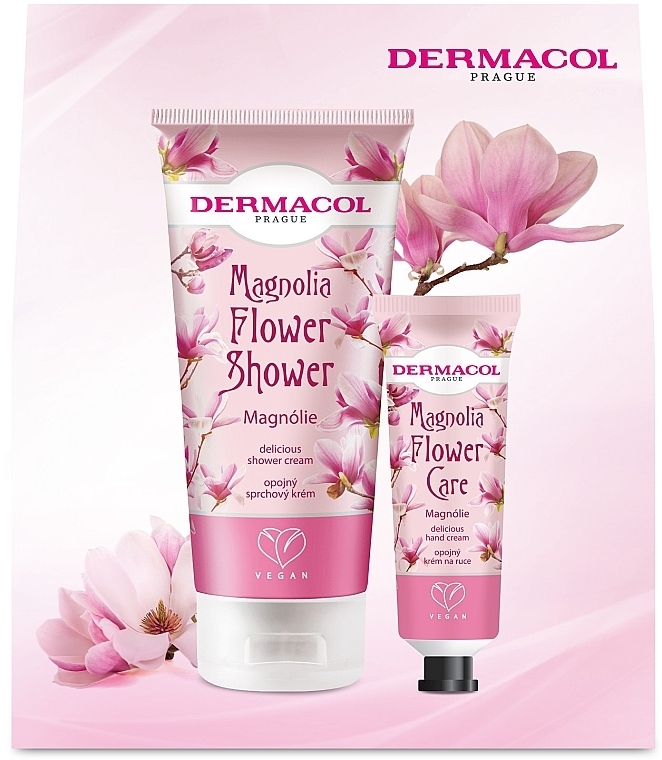 Zestaw - Dermacol Magnolia Flower ll (sh/gel/200 ml + h/cr/30 ml) — Zdjęcie N1