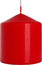 Świeca cylindryczna 80x90 mm, czerwona - Bispol — Zdjęcie N1