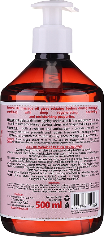 Olejek do masażu z olejem sezamowym - Eco U — Zdjęcie N2