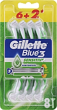 Zestaw jednorazowych maszynek do golenia, 8 szt - Gillette Blue 3 Sensitive — Zdjęcie N1