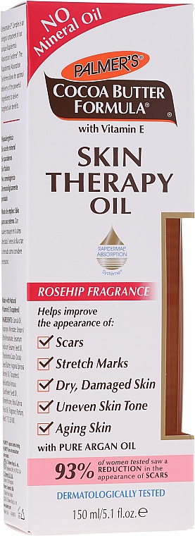 Olejek z dzikiej róży do pielęgnacji skóry twarzy i ciała - Palmer's Cocoa Butter Skin Therapy Oil Rosehip — Zdjęcie N6