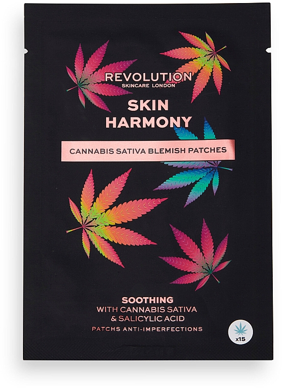 Punktowe plastry na niedoskonałości - Revolution Skincare Good Vibes Cannabis Sativa Haze Away Zit Patches — Zdjęcie N2