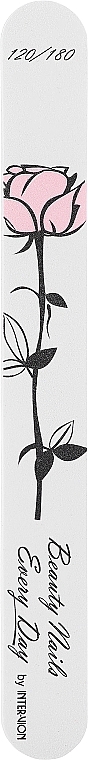 Pilnik do paznokci 120/180, czarno-różowa róża - Inter-Vion — Zdjęcie N1