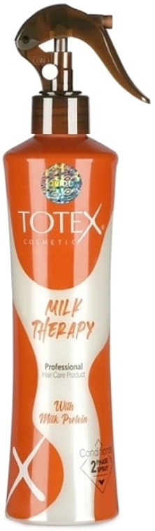 Dwufazowa odżywka w sprayu z proteinami mleka do włosów - Totex Cosmetic Milk Therapy Hair Conditioner Spray — Zdjęcie N1