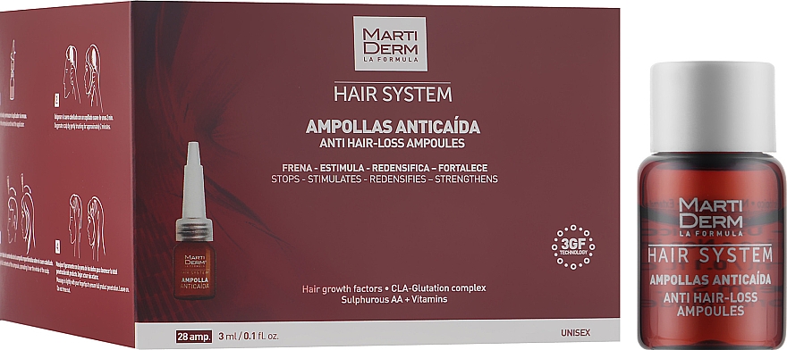Ampułki przeciwko wypadaniu włosów - Martiderm Hair System Anti Hair-loss Ampoules — Zdjęcie N3