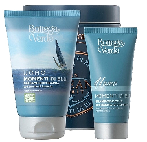 Bottega Verde Momenti Di Blu - Zestaw (ash/balm/75ml + sh/gel/50ml + metal/box/1pc) — Zdjęcie N1