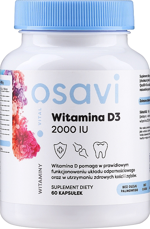 Suplement diety Witamina D3 2000 IU - Osavi — Zdjęcie N1