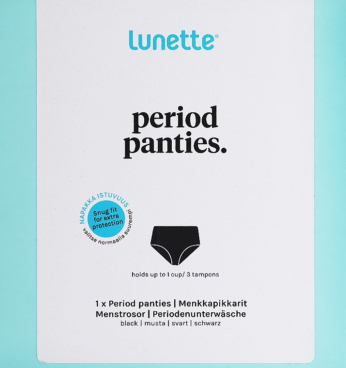Majtki menstruacyjne, czarne - Lunette — Zdjęcie N2