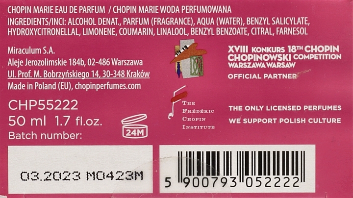 PRZECENA! Chopin Marie - Woda perfumowana * — Zdjęcie N7