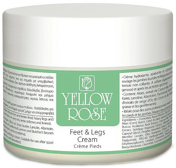 Zmiękczający, nawilżający i chłodzący krem ​​do stóp - Yellow Rose Feet And Legs Cream — Zdjęcie N1