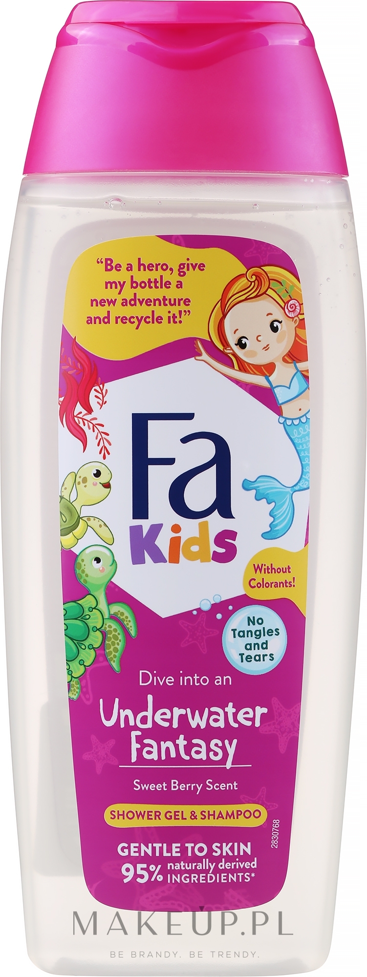 Szampon-żel dla dziewczynek Podwodna fantazja, żółwie - Fa Kids Underwater Fantasy Shower Gel & Shampoo — Zdjęcie 400 ml