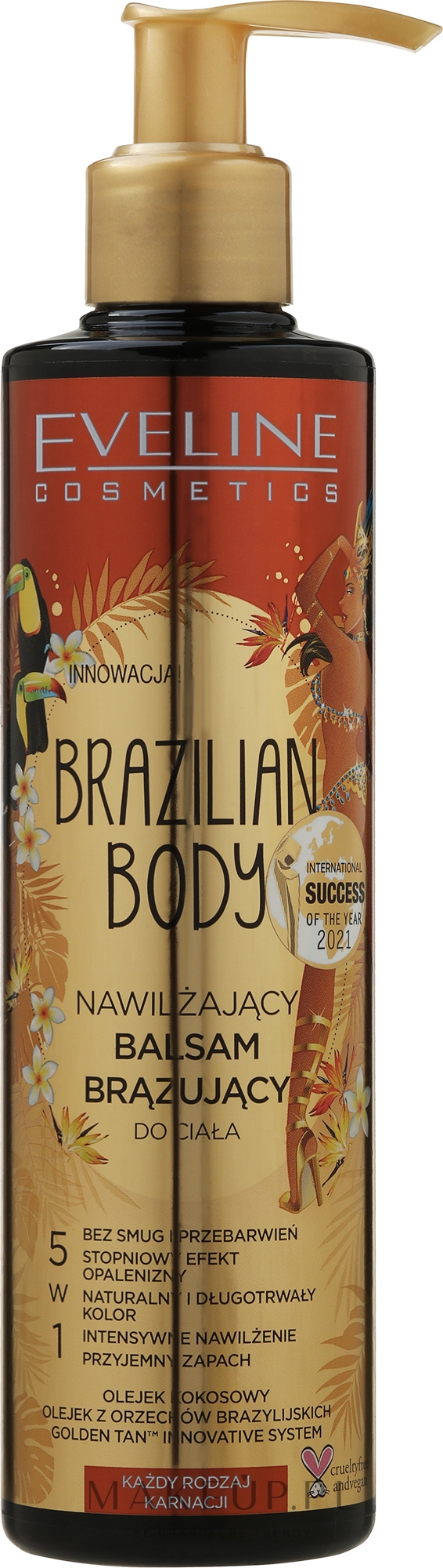 Nawilżający balsam brązujący do ciała 5w1 - Eveline Cosmetics Brazilian Body — Zdjęcie 200 ml