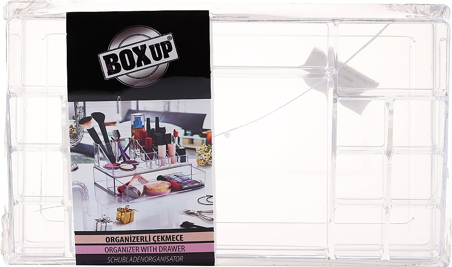 PRZECENA! Organizer na kosmetyki z szufladą 22,5 x 12,5 x 13,8 cm, przezroczysty - BoxUp * — Zdjęcie N5