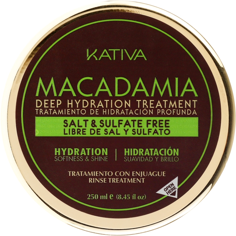 Maseczka głęboko nawilżająca do włosów - Kativa Macadamia Deep Hydrating Treatment — Zdjęcie N2