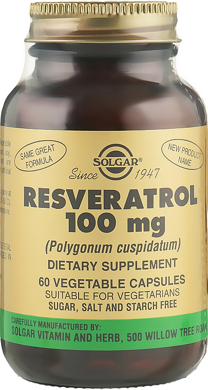Resweratrol, 100 mg - Solgar Resveratrol 100 mg — Zdjęcie N1