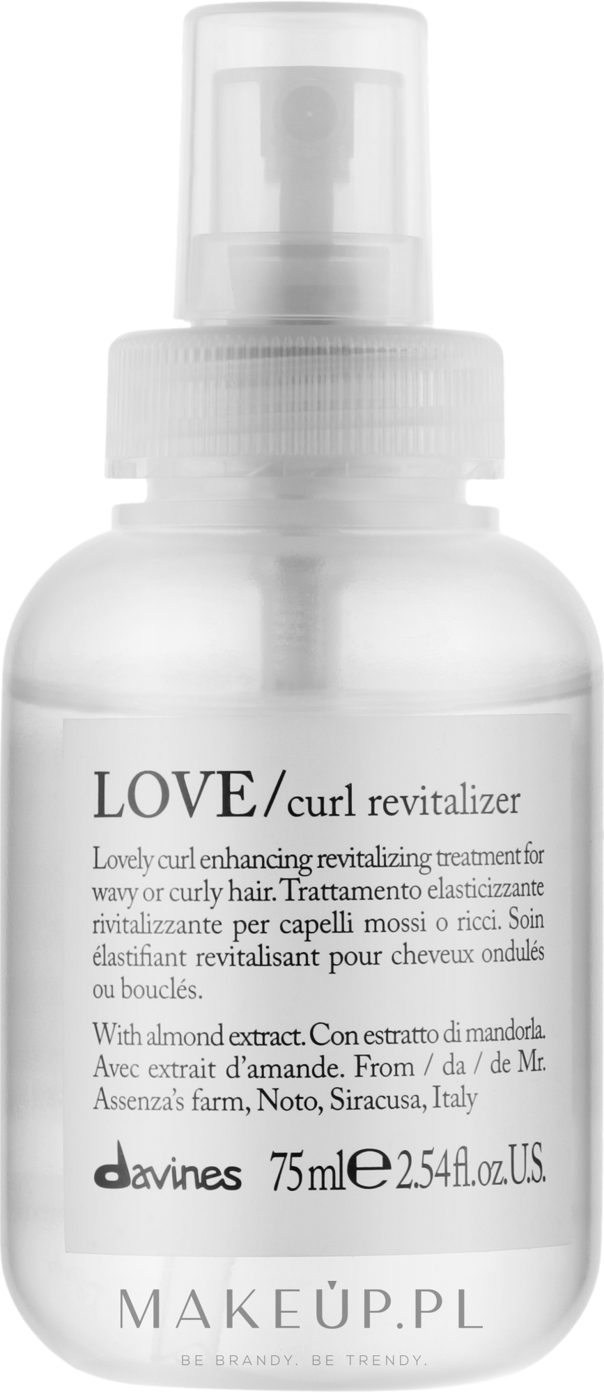 Mgiełka odświeżająca nadająca elastyczność włosom falowanym i kręconym - Davines New Essential Haircare Love Curl Revitalizer — Zdjęcie 75 ml