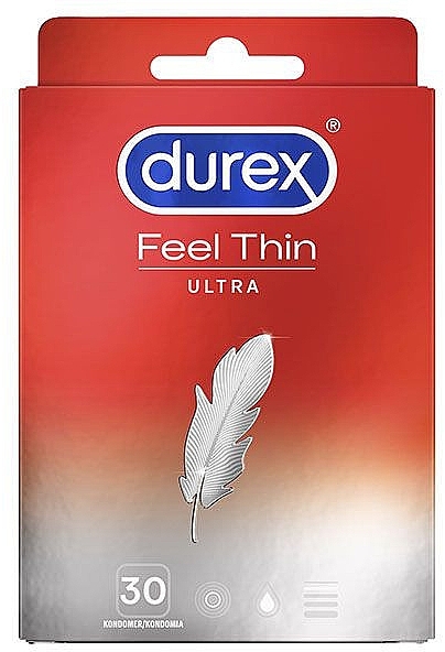 Ultracienkie prezerwatywy, 30 szt. - Durex Feel Ultra Thin — Zdjęcie N1