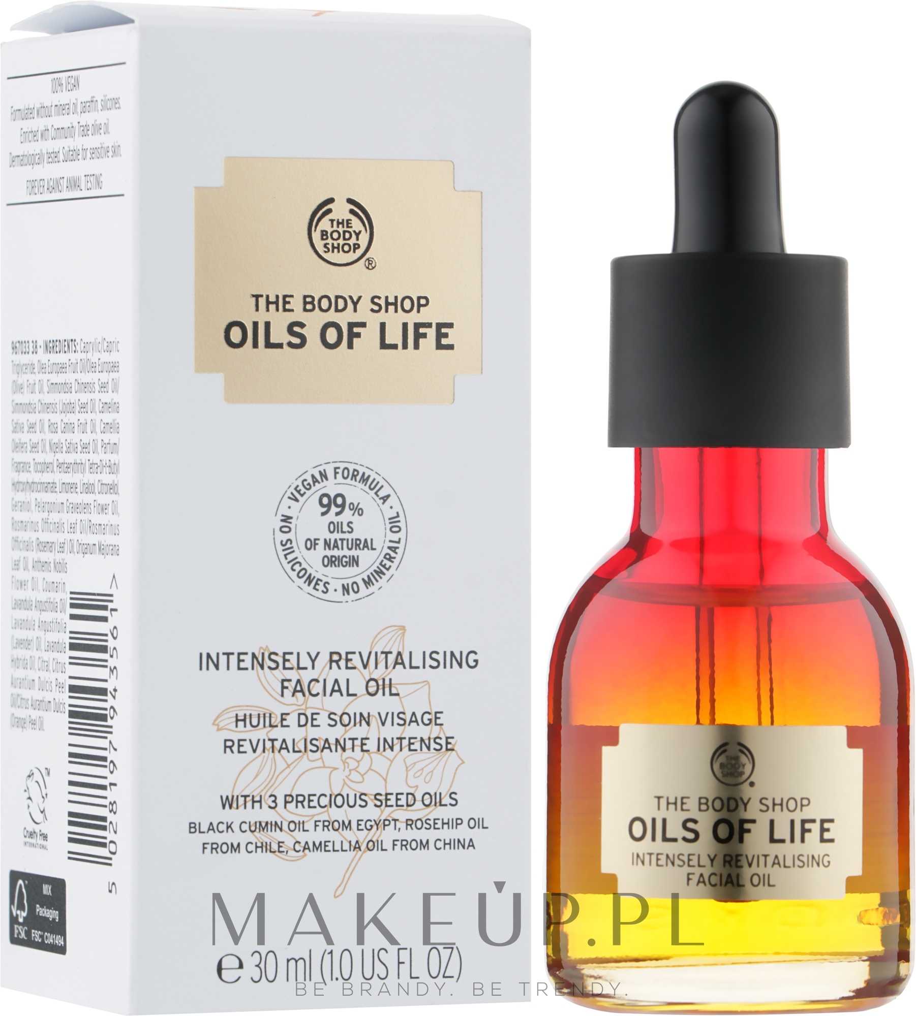Intensywnie rewitalizujący olejek do twarzy - The Body Shop Oils Of Life Intensely Revitalising Facial Oil — Zdjęcie 30 ml