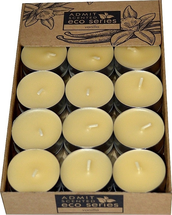 Waniliowe świece zapachowe, 30 szt. - Admit Scented Eco Series Vanilla — Zdjęcie N1