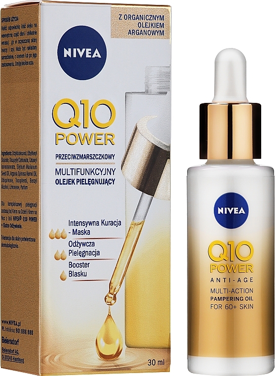 PREZENT! Przeciwzmarszczkowy multifunkcyjny olejek pielęgnujący do twarzy - Nivea Q10 Power Anti-Age Multi-Action Pampering Oil — Zdjęcie N1