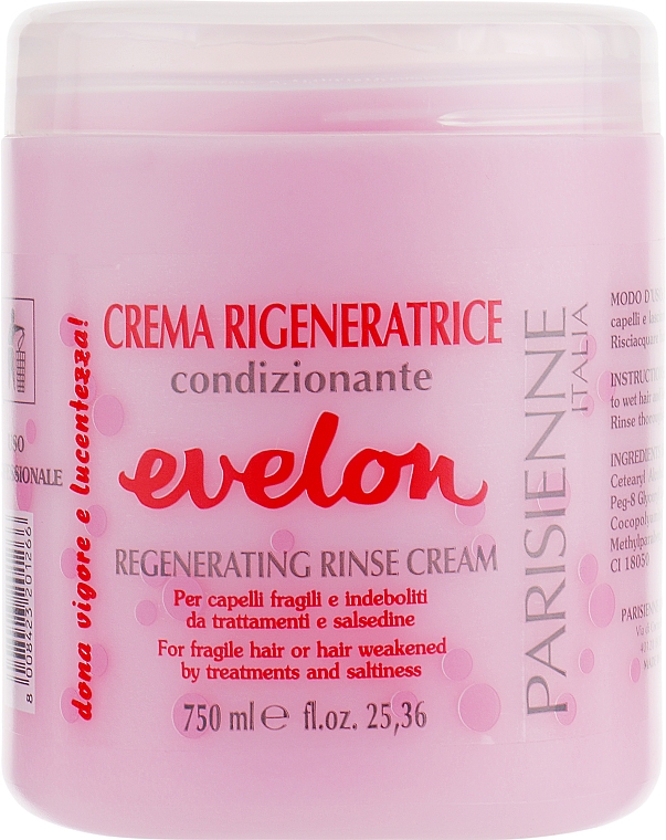 Rewitalizująca maska do włosów, różowa - Parisienne Italia Evelon Regenerating Cream — Zdjęcie N3