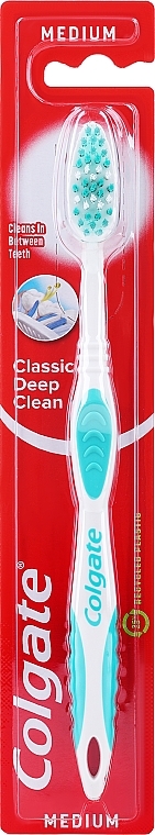 Szczoteczka do zębów Health Classics średnio twarda, turkusowa - Colgate Classic Deep Clean — Zdjęcie N1