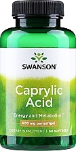 Suplement diety Kwas kaprylowy, 600 mg - Swanson Caprylic Acid — Zdjęcie N1