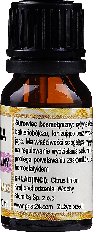 Naturalny olejek cytrynowy - Biomika — Zdjęcie N2