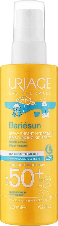 Nawilżający spray przeciwsłoneczny dla dzieci 50+, wodoodporny - Uriage Bariesun Moisturuzing Kid Spray SPF50+ — Zdjęcie N1