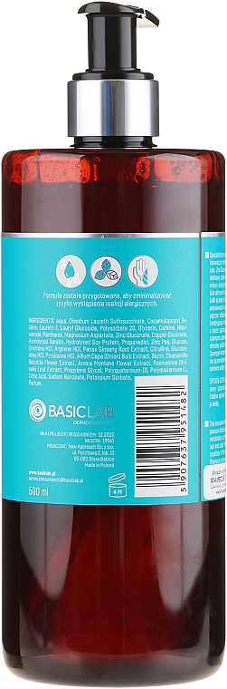 Stymulujący szampon na wypadanie włosów - BasicLab Dermocosmetics Capillus — Zdjęcie N5