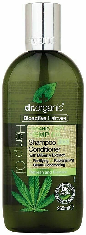 Szampon i odżywka 2 w 1 z olejem konopnym - Dr Organic Bioactive Haircare Organic Hemp Oil 2 in 1 Shampoo Conditioner — Zdjęcie N1