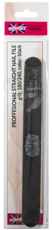Pilnik do paznokci, 180/240, czarny, RN 00287 - Ronney Professional Nail File — Zdjęcie N1