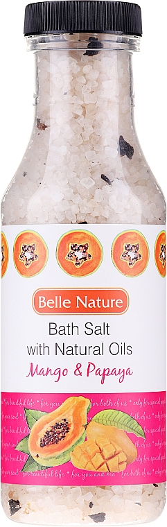 Sól do kąpieli z naturalnymi olejkami Mango i papaja - Belle Nature Bath Salt  — Zdjęcie N1