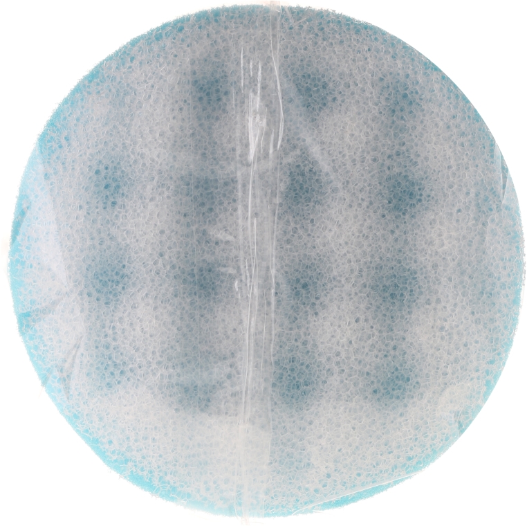 Okrągła masażowa gąbka do kąpieli, 98553, biało-niebieska - Cari — Zdjęcie N2