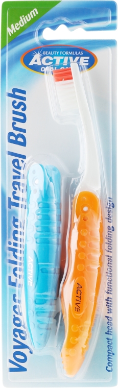 Podróżna szczoteczka do zębów, pomarańczowa - Beauty Formulas Voyager Active Folding Dustproof Travel Toothbrush Medium — Zdjęcie N1