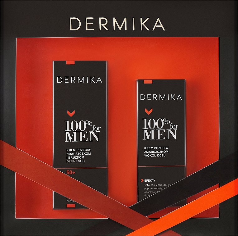 Zestaw dla mężczyzn - Dermika 100% For Men (f/cr 50 ml + eye/cr 15 ml) — Zdjęcie N1