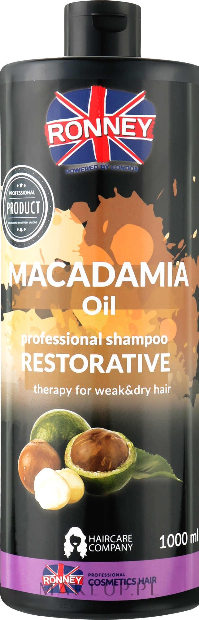 Wzmacniający szampon z olejem makadamia do włosów suchych i osłabionych - Ronney Professional Macadamia Oil Restorative Shampoo — Zdjęcie 300 ml