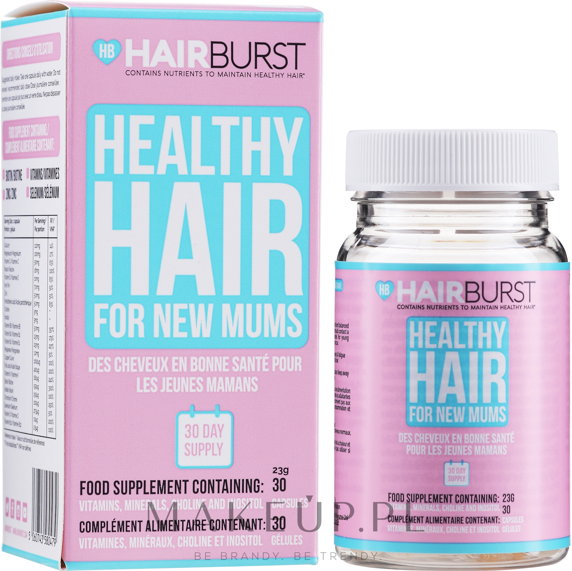 Witaminy w kapsułkach na porost i wzmocnienie włosów dla kobiet w ciąży - Hairburst Healthy Hair Vitamins For New Mums — Zdjęcie 30 szt.