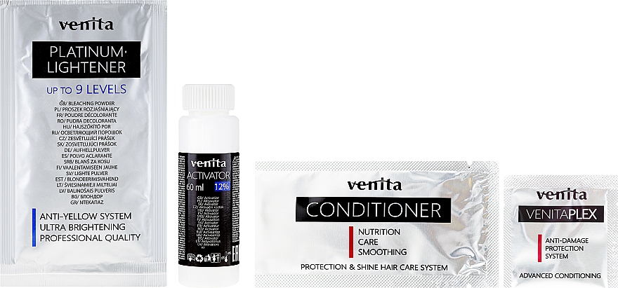 Rozjaśniacz do włosów o 9 tonów - Venita Plex Platinum Lightener — Zdjęcie N2