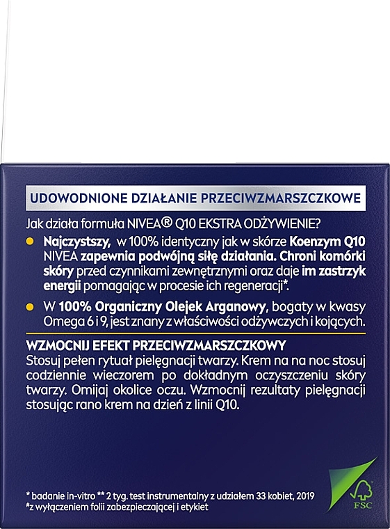 PRZECENA! Przeciwzmarszczkowy odbudowujący krem na noc - NIVEA Visage Q10 Power Extra Night Cream * — Zdjęcie N3