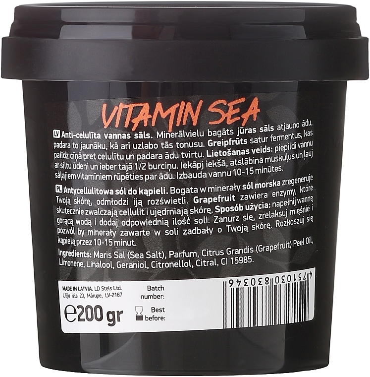 WYPRZEDAŻ Antycellulitowa sól morska do kąpieli z olejkiem grejpfrutowym - Beauty Jar Vitamin Sea Anticellulite Bath Salt * — Zdjęcie N3