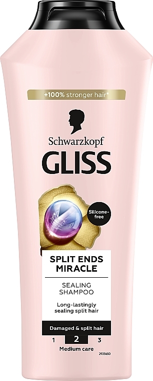 Szampon spajający do włosów zniszczonych z rozdwojonymi końcówkami - Gliss Split Ends Miracle Sealing Shampoo — Zdjęcie N1