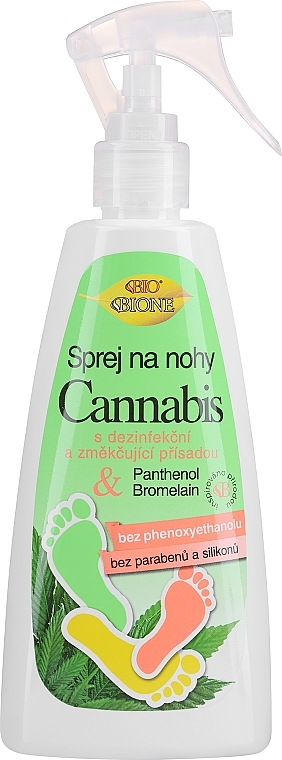 Spray do stóp z ekstraktem z konopi - Bione Cosmetics Cannabis Chlorhexidin & Bromelain Foot Spray — Zdjęcie N1
