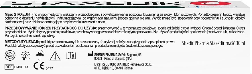 Maść hemostatyczna na krwotoki - Diather Diagnostics & Therapy Staxedir — Zdjęcie N2