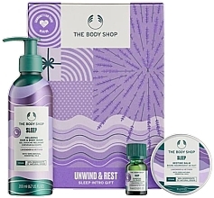 PRZECENA! Zestaw - The Body Shop Unwind & Rest Sleep Intro Gift (gel/200ml + oil/9ml + balm/30g) * — Zdjęcie N1