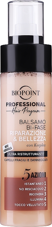 Dwufazowa odżywka do włosów łamliwych i zniszczonych - Biopoint Riparazione&Bellezza Balsamo Bi-Fase — Zdjęcie N1