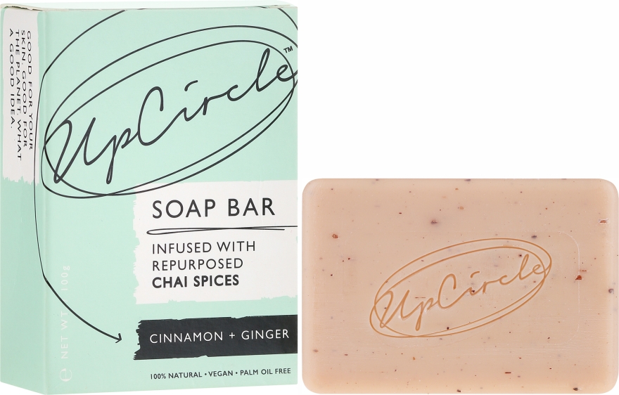 Mydło w kostce z przyprawami chai Cynamon i imbir - UpCircle Cinnamon + Ginger Chai Soap Bar — Zdjęcie N1
