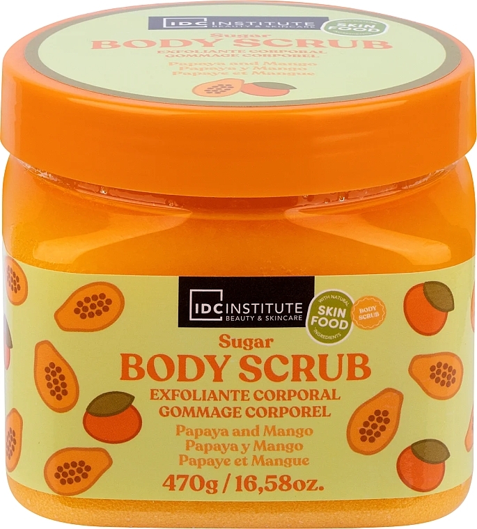 Cukrowy peeling do ciała Papaja i mango - IDC Institute Sugar Body Scrub Papaya & Mango — Zdjęcie N1