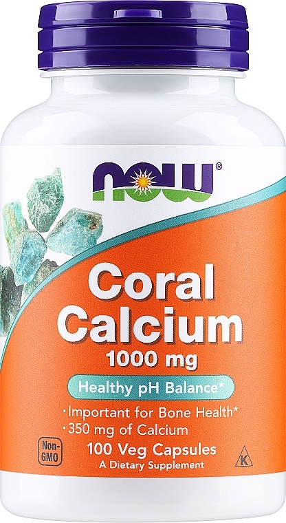 Wapń w kapsułkach, 100 szt. - Now Foods Coral Calcium — Zdjęcie N1