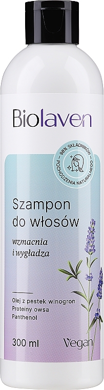 Szampon do włosów Olej z pestek winogron i olejek lawendowy - Biolaven Shampoo